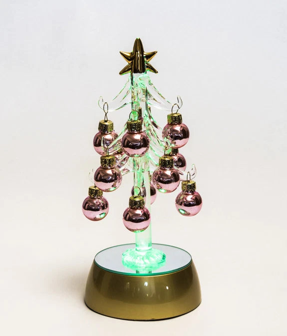 Glass Table Top Christmas Tree with Colour Changing Branches