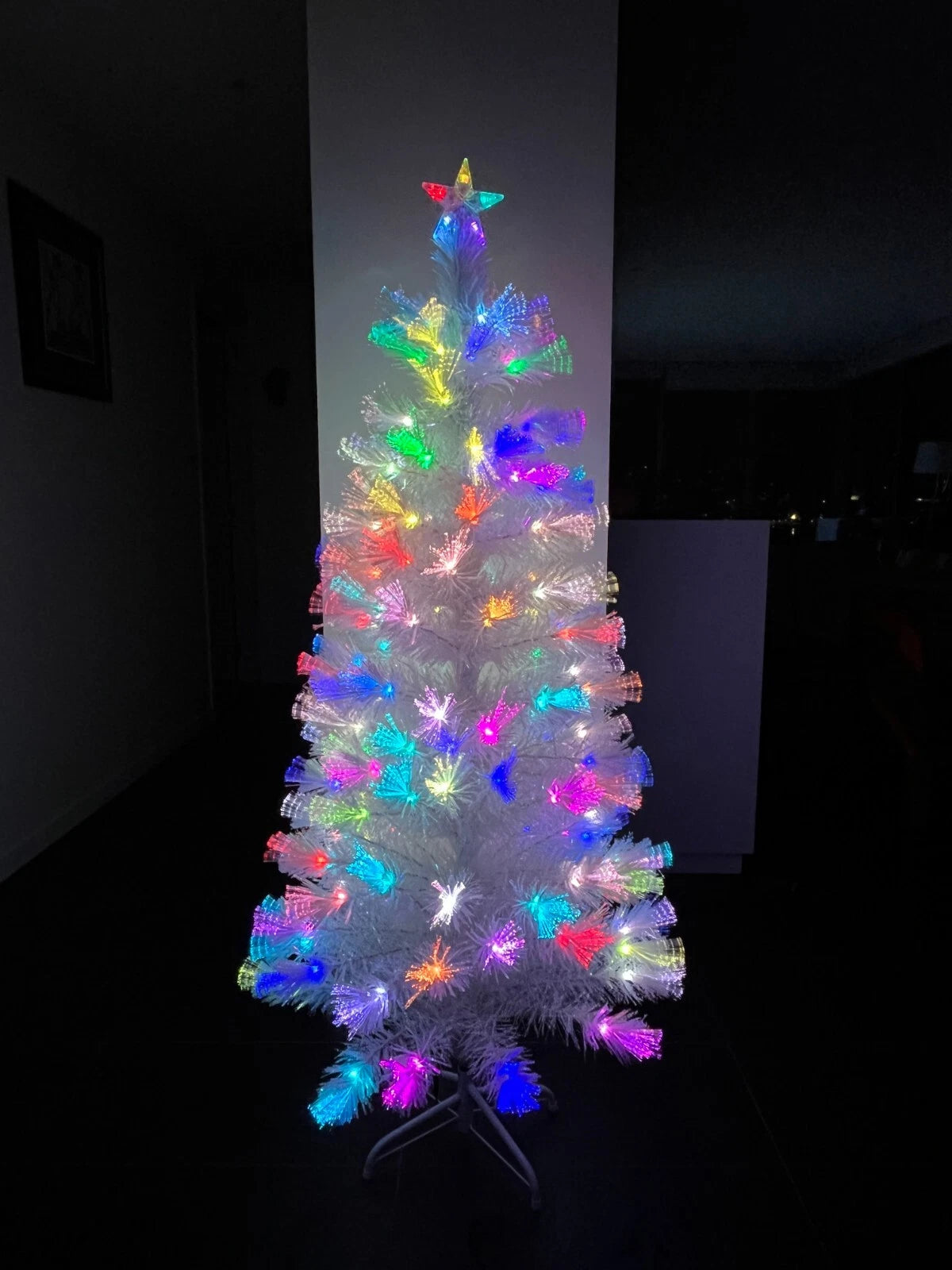 White Christmas Tree with Fibre Optics - 180cm