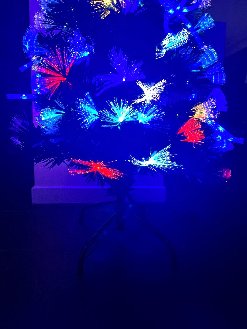 Christmas Tree Fibre Optic with Blue Bows - 180cm