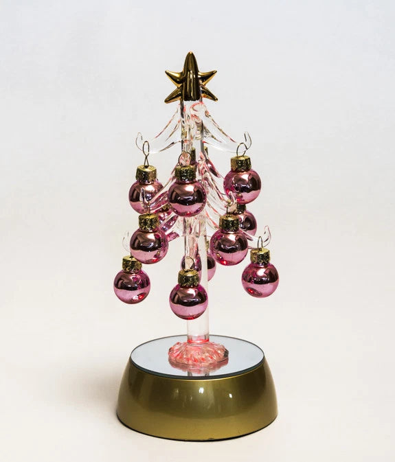 Glass Table Top Christmas Tree with Colour Changing Branches